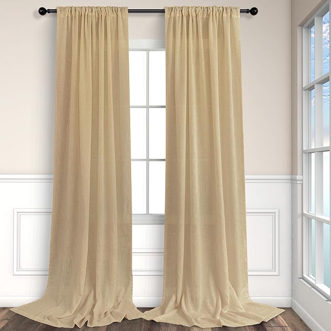 Burlap Color Curtains 63 Inch Length - Image 9