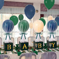 4 Set Green Blue Tartan Plaids Baby Shower Decoration Tartan Table Centerpieces by Heentan
