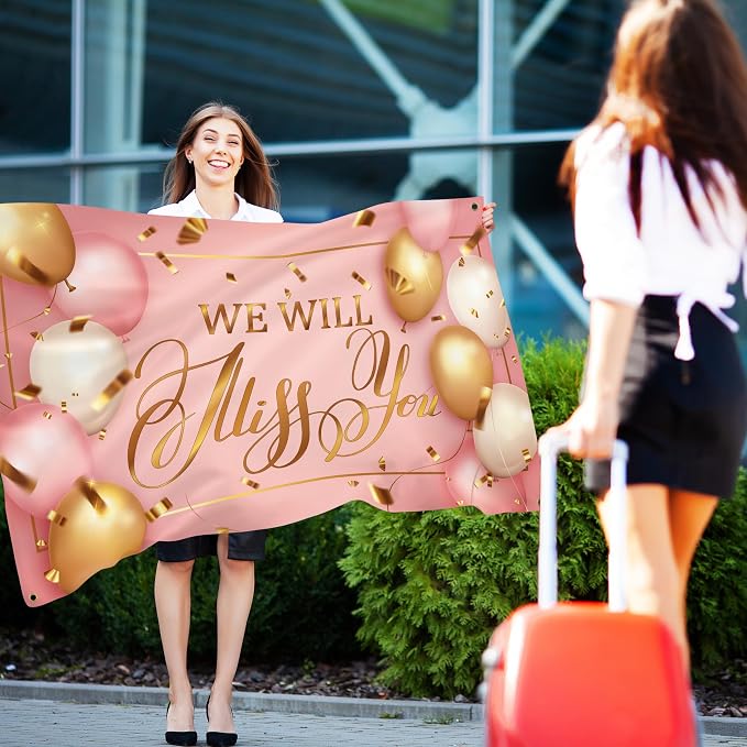 We Will Miss You Banner - 5ft x 3ft - Farewell Party Decoration - Double - Image 3