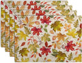 Fall Maple Leaves Placemats Set of 4 12x18 Inch Thanksgiving Autumn Colorful by Wnoesat