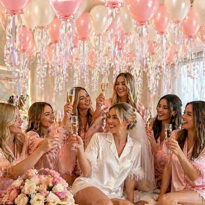 Gejoy 60 Pcs Pink Bow Birthday Party Decoration Set 12inch Pastel Balloons | - Image 4