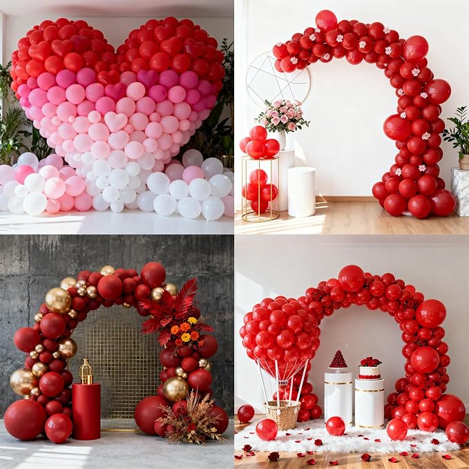 Patimate Red Balloons 150 Pack 5 Inch Matte Red Latex Party Balloons | Birthday - Image 4