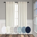 Pitalk Natural Linen Curtains & Drapes 38 Inch Wide Off White Ivory Cream by Pitalk