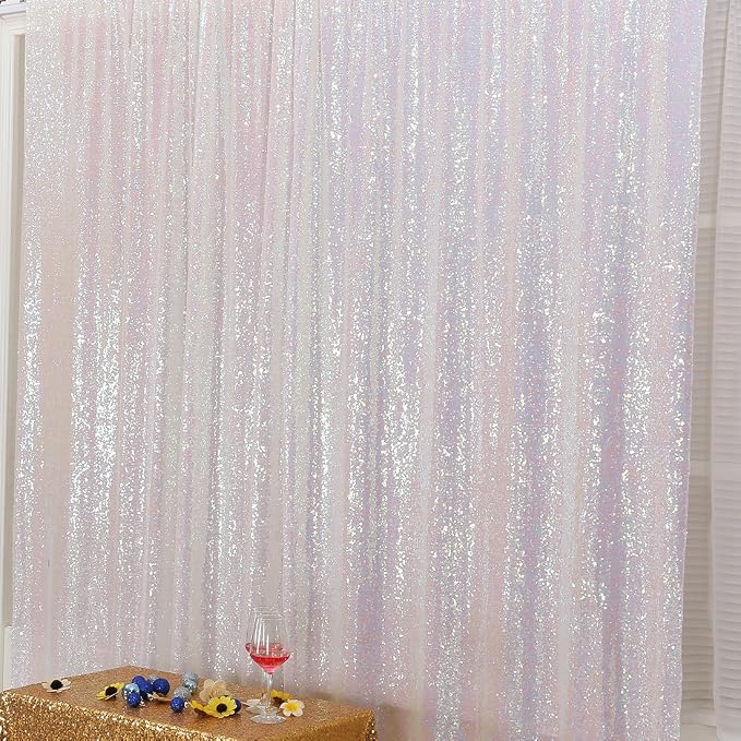 Poise3EHome 8FT x 8FT Iridescent Sequin Photography Backdrop Curtain - Image 7