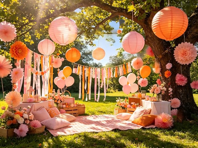 ZOOYOO 10Pcs Paper Lanterns, Graduation, Baby Shower, Mother's Day, Fall Garden - Image 3