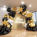 Black and Gold Balloon Garland Arch Kit by ADOINBY