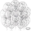 Bezente Silver Confetti Latex Round Helium Party Balloons 60 Pack 12 inch | by Bezente