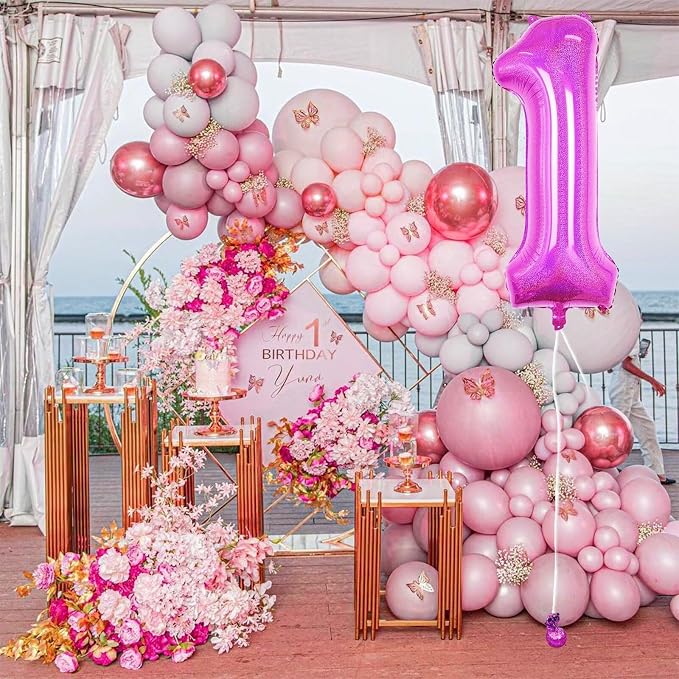 Hot Pink 8 Balloon, 40 Inch Large Laser Hot Pink Foil Helium Number Balloons 0-9 - Image 6