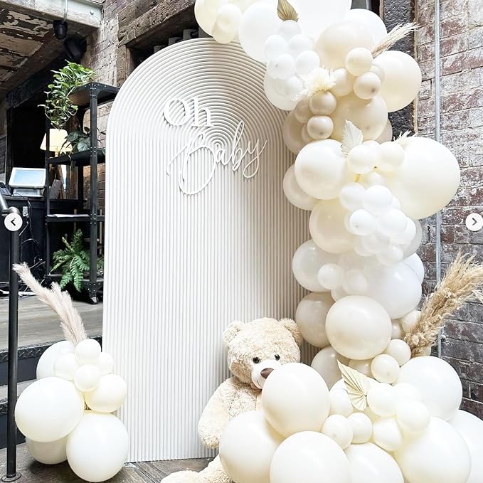 Voircoloria 90pcs White Sand Balloons Garland Arch Kit, 18 12 10 5 Inch | - Image 5