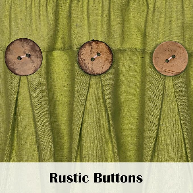 Farmhouse Valance Curtains, Boho Cotton Linen Kitchen Valance, Fresh Green - Image 3