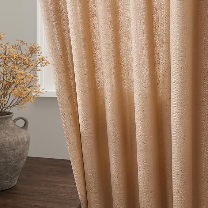 Camel Linen Curtains 84 Inches Long - Image 3