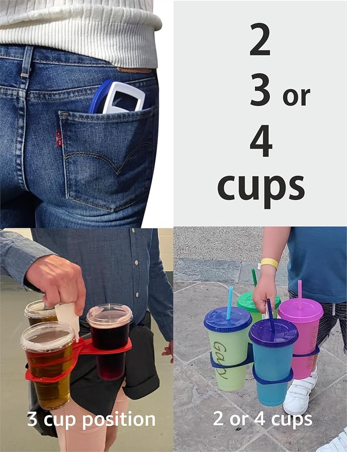Fold Away Cup Carrier/Caddy Take-Out Coffee Soft Drink Pint Beer Beverage Holder - Image 4