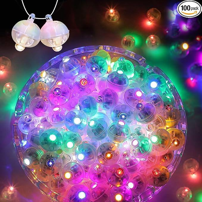 100pcs Balloon Lights, Long Standby Time Mini Ball Light, Round LED Multicolor by ZGWJ