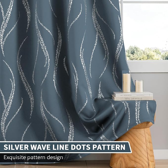 Yakamok Stone Blue Blackout Curtains - Image 6