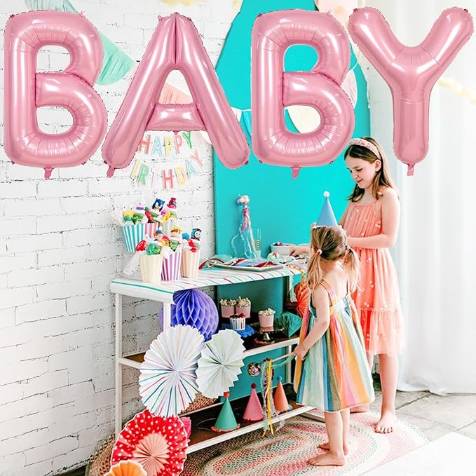 40 Inch Pastel BABY Balloon for Girls Baby Shower, Large Light Pink Foil - Image 4