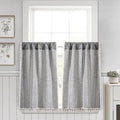 RoomTalks Dark Gray Boho Farmhouse Kitchen Curtains 36 Inch Length French by RoomTalks
