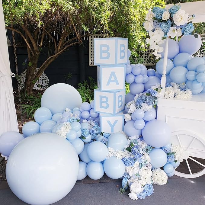 Voircoloria 130pcs Light Blue Balloons Garland Arch Kit, 18 12 10 5 Inch | - Image 4