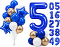 PartyWoo Number Balloons 40 Inch Blue Number 5 Kit by PartyWoo