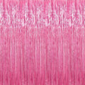 Crosize 8 Pack Pink Party Streamers Backdrop, 3.3 x 9.9 ft | Tinsel Foil Fringe by Crosize