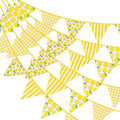 G2PLUS 39Ft Lemon Party Decorations, Reusable Cotton Triangle Flags Party by G2PLUS