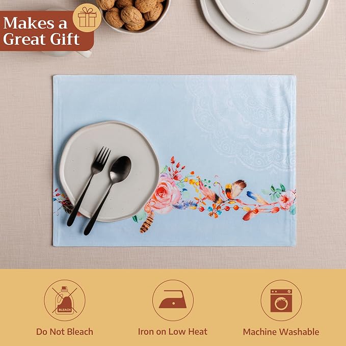 Maison d' Hermine Placemats Set of 4 Reusable 100% Cotton | Cloth Place Mats - Image 5