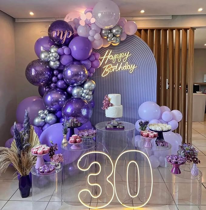 10 Inch Metallic Purple Balloons - Image 3