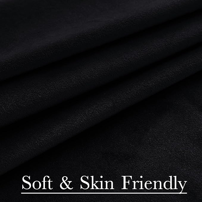 Black Velvet Curtain for Sliding Door Covering Back Tab Blackout Thermal - Image 7