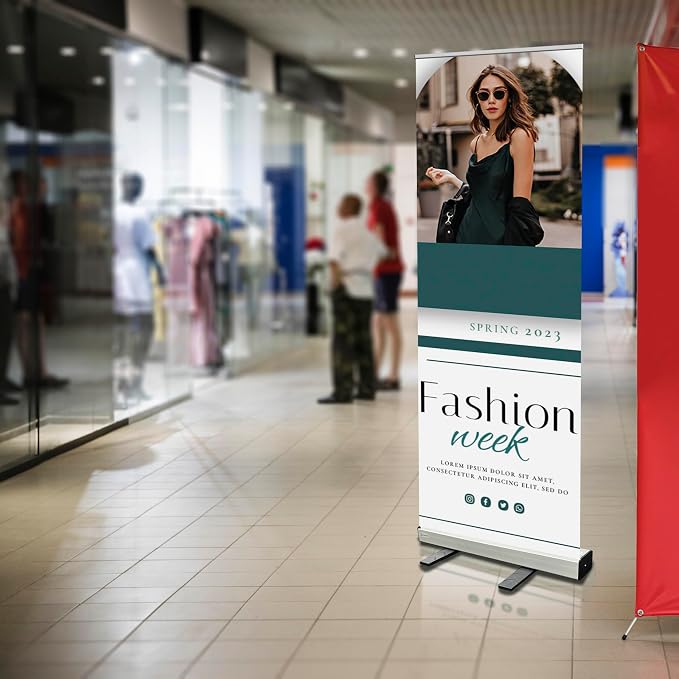 33x81 Custom Retractable Banner Stand Signs READY IN 1 DAY Pull up Roll up - Image 4