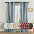 MIULEE Dusty Blue Linen Curtains 52x90 Inch 2 Panel by MIULEE