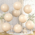 Cream Round Foil Balloons 9 pcs, Apricot Beige Giant 4D Round Balloons 22 Inch by Cledeco