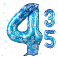 40 Inch Snowflake Number 4 Balloons, Themed Birthday Decorations by AXBMM