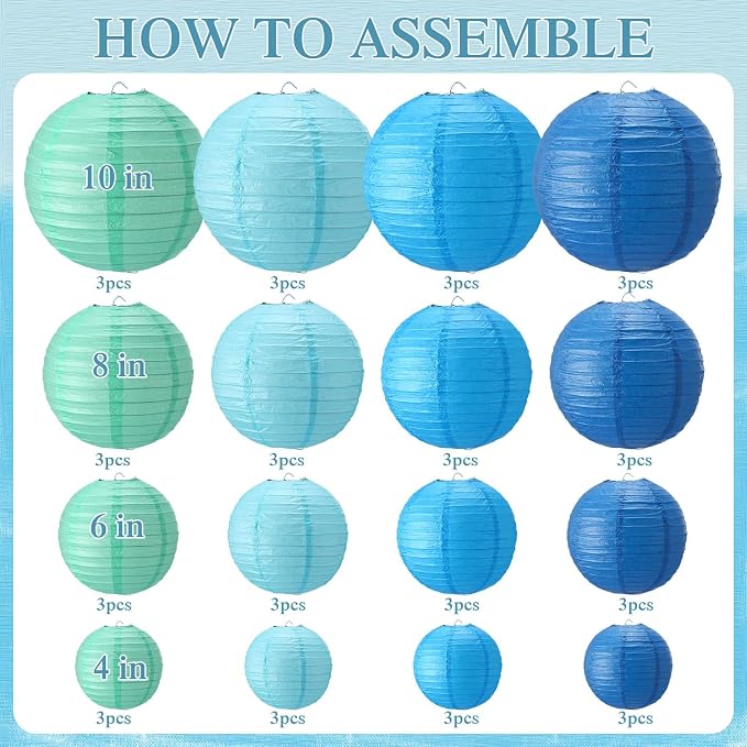 Treela 48 Pcs Paper Lanterns Party Decorations Chinese Lanterns Round Paper - Image 3