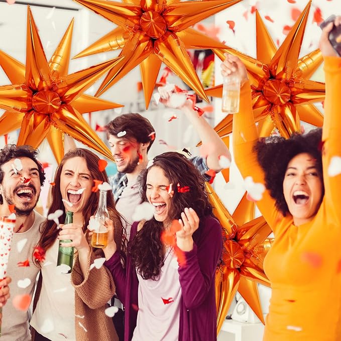 72 Pcs Star Balloons Foil Explosion Balloons Magic 12 Point Star Cone Balloon - Image 5
