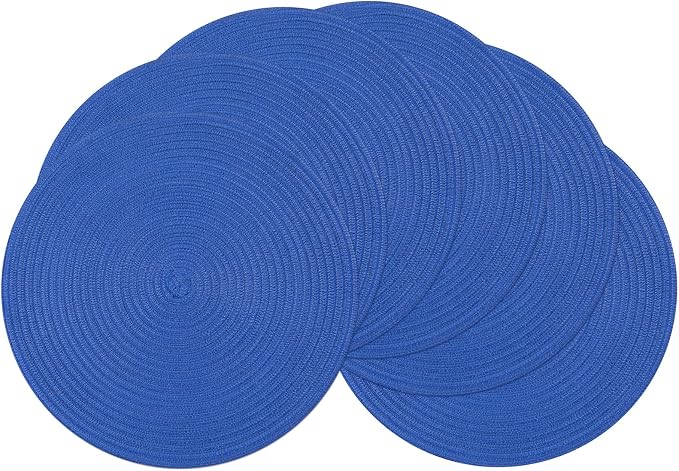 SHACOS Round Placemats Set of 6 Washable 15 inch Round Table Mats Cotton by SHACOS