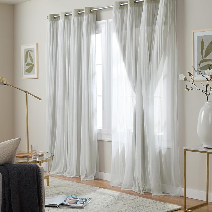 TOWN & COUNTRY LUXE Talia Double Layer Indoor Curtains, Sheer and Room - Image 3