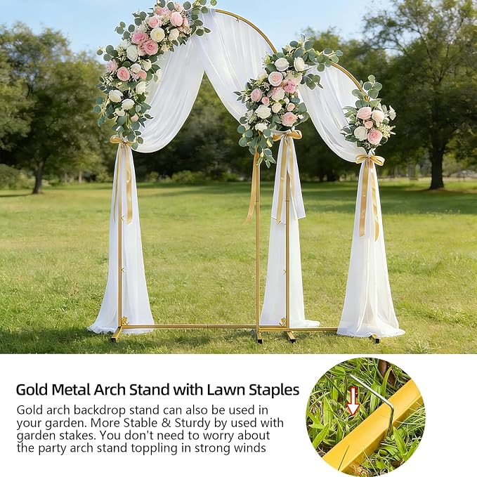 Arch Backdrop Stand and Cover Set of 2 Wedding Metal Arch Stand - Image 7