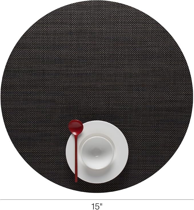 Chilewich Mini Basketweave Placemats, Round Woven Placemats Set of 4 | Reusable - Image 2