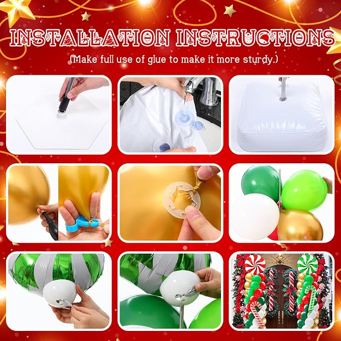 Kasyat 2 Sets Christmas Candy Balloon Column Stand Kit - Image 4
