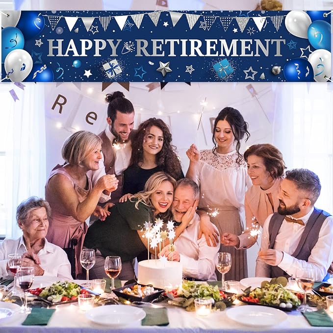 Blulu 2026 Retirement Banner Sign Horizontal Large Fabric Retirement Yard Sign - Image 5