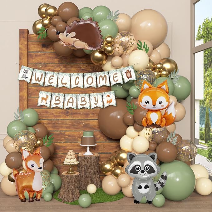 167Pcs Woodland Animals Baby Shower Decorations - Image 2
