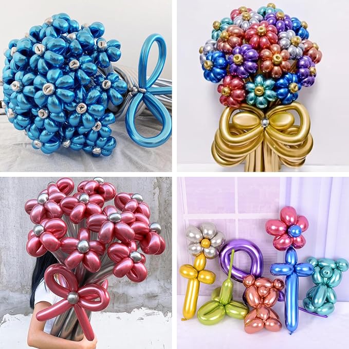 Metallic Multi Long Balloons Premium 260 Twisting Animals Magic Balloons - Image 5