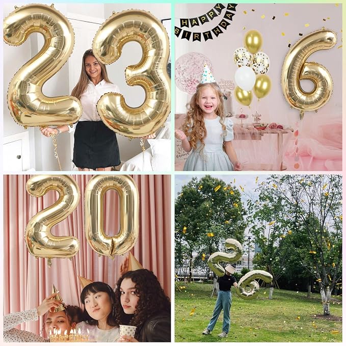 Light Gold Number 29 Balloon 40in White Gold 29 Foil Mylar Digital Balloon | - Image 3