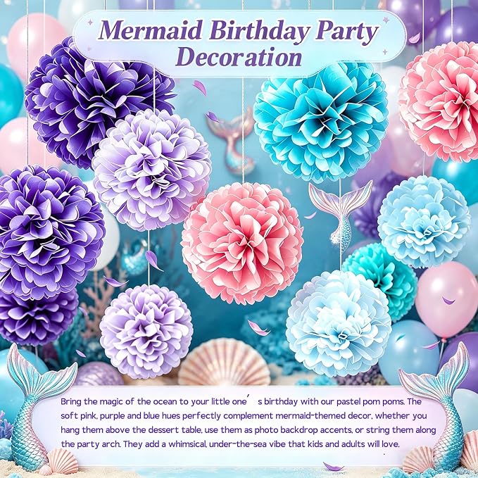 AimtoHome Paper Flower Pom Poms Decorations, Tea Party, Bachelorette, Neon - Image 2