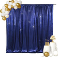 SquarePie Sequin Backdrop Curtain Less See Through Background for Wedding Party 5FT x 7FT Navy Blue