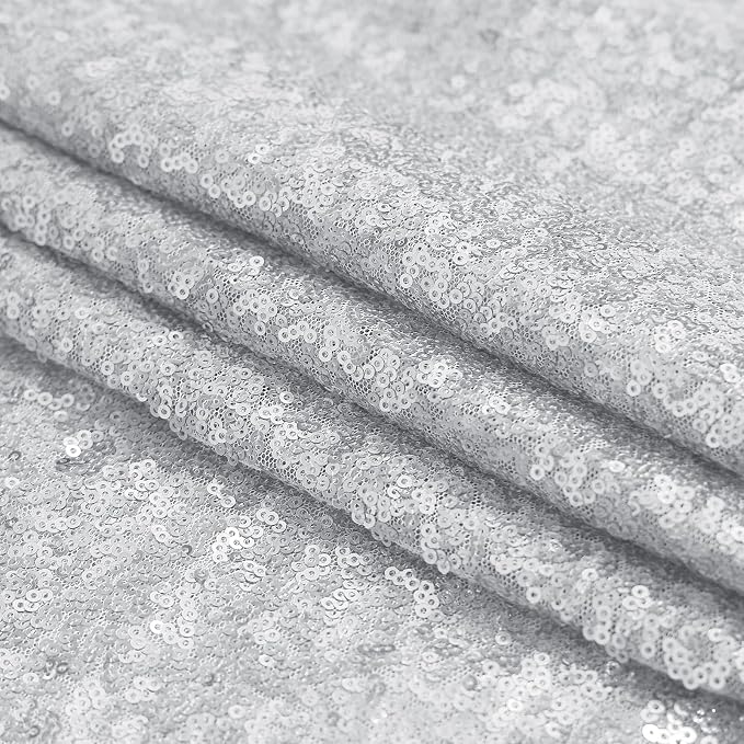 Sugargirl Silver Sequin Backdrop Curtain 2FTx8FT Glitter Background Drapes - Image 8