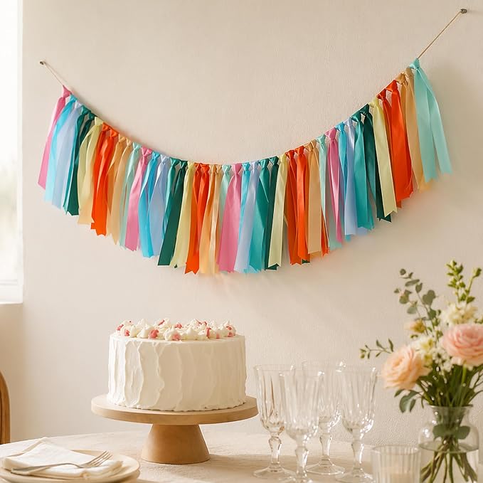 Colorful Satin Ribbon Tassel Banner - Image 3