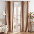 Blush Beige Velvet Curtains for Nursery Girls Room, Privacy Window Drapes by StangH