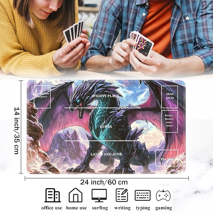 for TCG Playmat with Zones, Non-Slip Rubber Bottom Trading Card Game Mat with - Image 2