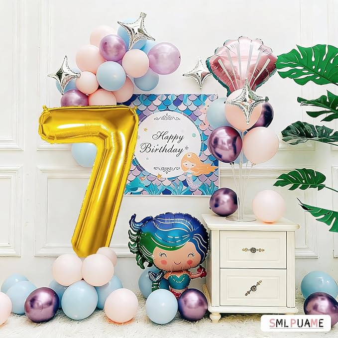 40 inch Number Balloon 0-9 Gold Large Number 7 Balloons, Digital Balloons - Image 4
