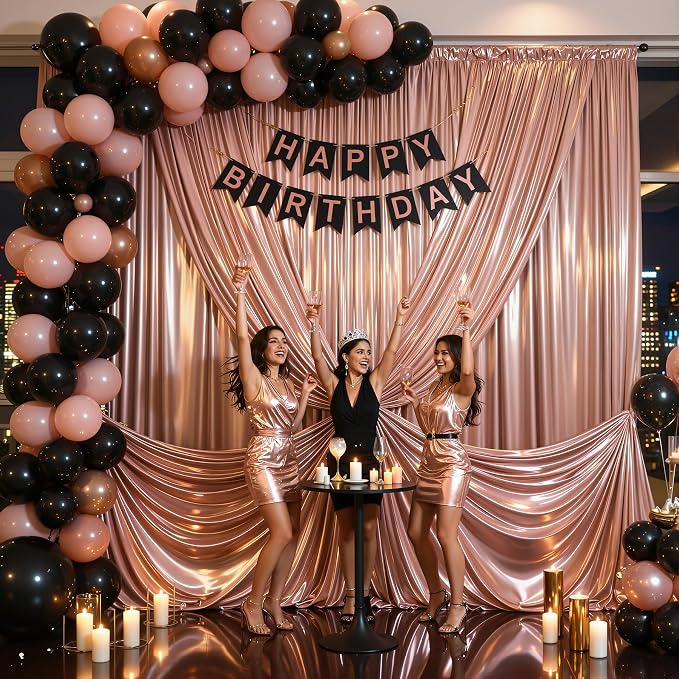 30x10ft Rose Gold Glitter Backdrop Curtain - Image 8